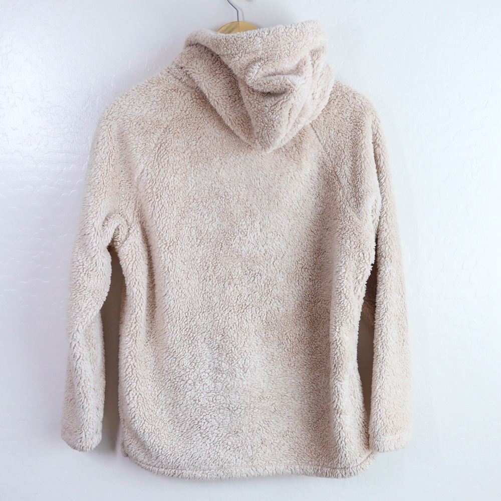 PINK‎ Victoria's Secret Sherpa Teddy Fleece Hoodie XS Beige Quarter Zip Pullover - Picture 6 of 12